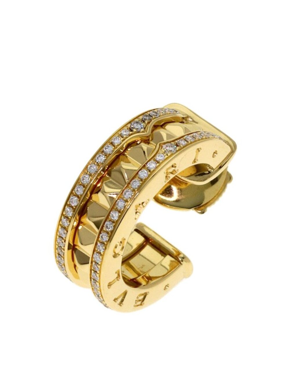 Bvlgari B.zero1 Lock Diamond Left Single Earrings 18k Yellow Gold